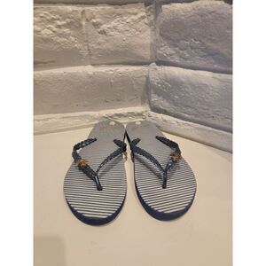Surf 7 flip flops blue and white with anchor women's size 7